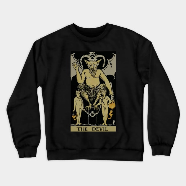 The Devil Tarot Card Crewneck Sweatshirt by VintageArtwork